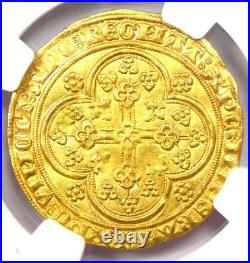 Gold 1346-84 Belgium Louis II Chaise D'OR 1Cd'or Gold Coin NGC MS62+ (BU UNC)