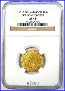 Gold 1414-1463 Germany Cologne Goldgulden 1GG Certified NGC XF45 (EF45)