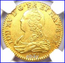 Gold 1726-BB France Louis XV Louis d'Or 1L'OR Coin Certified NGC AU Details
