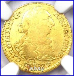 Gold 1787 Spain Charles III Escudo Gold Coin 1E Certified NGC VF Details