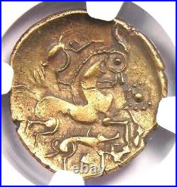 Gold Gaul Aulerci EL Hemistater Electrum Horse Coin 100 BC Certified NGC XF EF