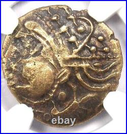 Gold Gaul Aulerci EL Hemistater Electrum Horse Coin 100 BC Certified NGC XF EF