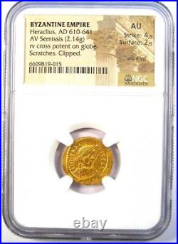 Gold Heraclius AV Semissis Gold Byzantine Coin 610-641 AD Certified NGC AU