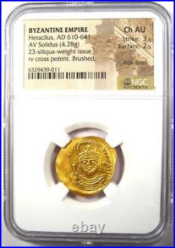 Gold Heraclius AV Solidus Gold Coin 610-641 AD Certified NGC Choice AU