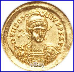 Gold Solidus Theodosius II 402-450 Brilliant Uncirculated By Ngc Roman Coins