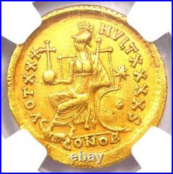 Gold Theodosius II AV Solidus Gold Coin 402-450 AD Certified NGC Choice VF
