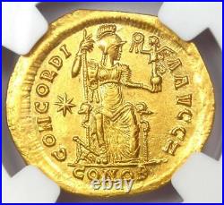 Gold Theodosius II AV Solidus Gold Roman Empire Coin 402-450 AD NGC AU