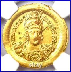 Gold Theodosius II AV Solidus Gold Roman Empire Coin 402-450 AD NGC Choice VF