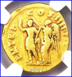 Gold Trajan AV Aureus Gold Roman Coin 98-117 AD Certified NGC VG Rare