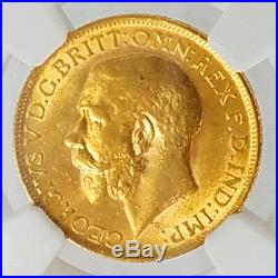 Great Britain 1913 George V One Sovereign NGC AU-58Genuine Gold
