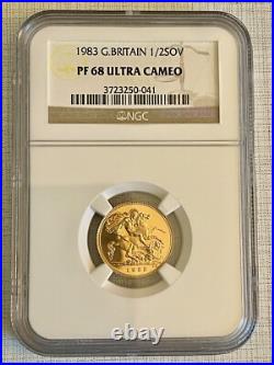 Great Britain 1983 1/2 Sovereign Gold NGC PF68 ULTRA CAMEO Sku# 4008