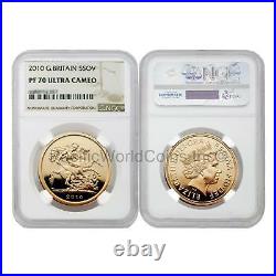 Great Britain 2010 5 Sovereign Gold NGC PF70 Ultra Cameo