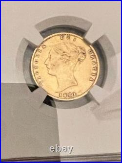 Half sovereign Queen Victoria 1861 Gold Coin NGC XF40
