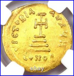 Heraclius with Her. Constantine AV Solidus Gold Coin 613-641 AD NGC Choice AU