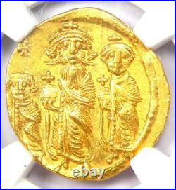 Heraclonas & Heraclius AV Solidus Gold Byzantine Coin 632-641 AD. NGC Choice AU