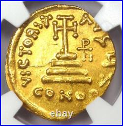 Heraclonas & Heraclius AV Solidus Gold Byzantine Coin 632-641 AD. NGC Choice AU
