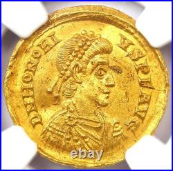 Honorius AV Solidus Gold Roman Coin 393-423 AD Certified NGC Choice AU