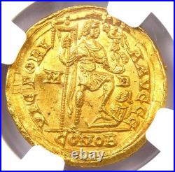 Honorius AV Solidus Gold Roman Coin 393-423 AD Certified NGC Choice AU