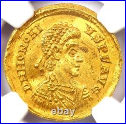 Honorius AV Solidus Gold Roman Coin 393-423 AD Certified NGC Choice AU