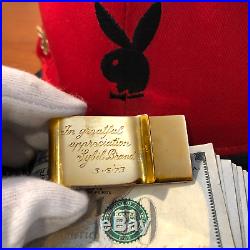 Hugh Hefner Playboy Personal Money Clip Solid Gold Pirate Gold Coins Memorabilia