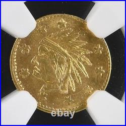 Interesting Rev Date / 1849 California Gold / Fierce Indian / MS66 NGC GOLD