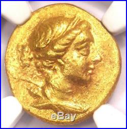 Ionia Magnesia Gold AV Stater Artemis Nike Coin 150 BC Certified NGC Choice AU