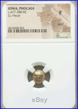 Ionia, Phocaea El Hecte 1/6th Stater NGC Fine Ancient Gold Coin