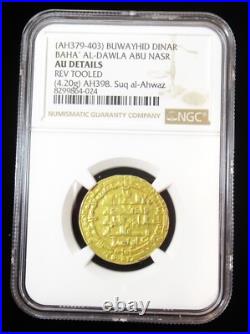 Islamic (AH379-403) Buwayhid AH398 Gold Dinar AU Details NGC