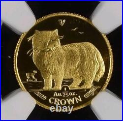 Isle of Man 1989 Gold 1/25 Crown Oz Gold Proof Coin Persian Cat NGC PF69 UC Isle of Man 1989 Gold 1/25 Crown Oz Gold Proof Coin Persian Cat NGC PF69 UC