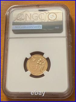 Israel 1996 Gold 1/10 oz 1 New Sheqel NGC PF70UC Figs and Nightingale