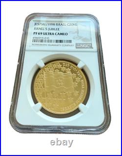Israel 1998 Gold 1 oz 20 New Sheqalim NGC PF69UC Israel's Jubilee