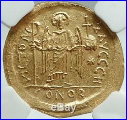 JUSTINIAN I the GREAT 527AD Ancient Byzantine Gold Solidus Coin NGC MS i66183