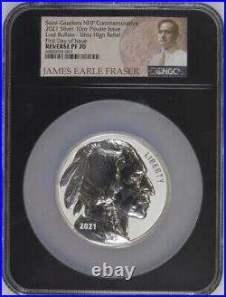James Earl Fraser's Lost Buffalo Design 3 Coin Set Ultra Hi Relief NGC Rev PF70