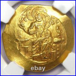 John II AV Gold Hyperpyron Coin Christ Byzantine Coin 1118-1143 AD NGC MS UNC