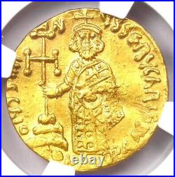 Justinian II AV Solidus Gold Byzantine Jesus Christ Coin 685-695 AD NGC AU