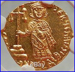 Justinian II FIRST ANCIENT Gold COIN with JESUS CHRIST Byzantine Empire NGC MS