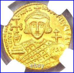 Justinian II Gold AV Solidus Jesus Christ Coin 705 AD. NGC MS (UNC) 5/5 Strike