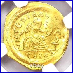 Justinian I AV Semissis Gold Byzantine Coin 527-565 AD Certified NGC Choice AU
