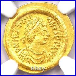 Justinian I AV Semissis Gold Byzantine Coin 527-565 AD NGC MS UNC 5/5 Strike