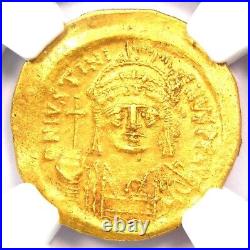 Justinian I AV Solidus Gold Byzantine Coin 527-565 AD Certified NGC AU Rare