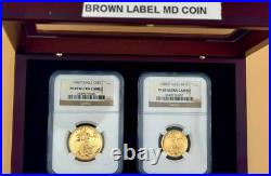 LOT OF TWO 1988-P $10 & $25 American Gold Eagle NGC PF69-RARE