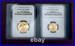 LOT OF TWO 1988-P $10 & $25 American Gold Eagle NGC PF69-RARE