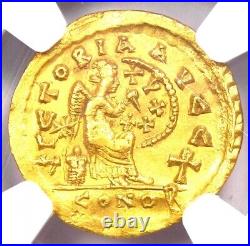 Leo I AV Semissis Gold Roman Coin 457-474 AD Certified NGC AU Rare