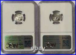 Lot of 2 1999 1/10 Oz $10 Platinum American Eagle Statue Liberty NGC MS69 P$10