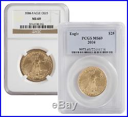 Lot of 2 1/2oz American Gold Eagle MS69 NGC or PCGS (Random Date)