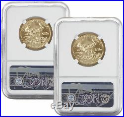 Lot of 2 2002 $25 1/2oz American Gold Eagle MS69 NGC Brown