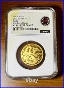 Lunar Series 2025 Ascension Snake G$2 PF70 Ultra Cameo NGC First Day #91