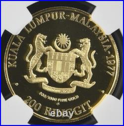 MALAYSIA 1977 FM 200 Ringgit 7.2g Gold Proof Coin NGC PF69 Southeast Asian Games MALAYSIA 1977 FM 200 Ringgit 7.2g Gold Proof Coin NGC PF69 Southeast Asian Games