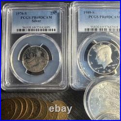 MIX OF VARIOUS US COINS Graded Proofs Indian Head Victory Morgan Gold$