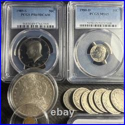 MIX OF VARIOUS US COINS Graded Proofs Indian Head Victory Morgan Gold$